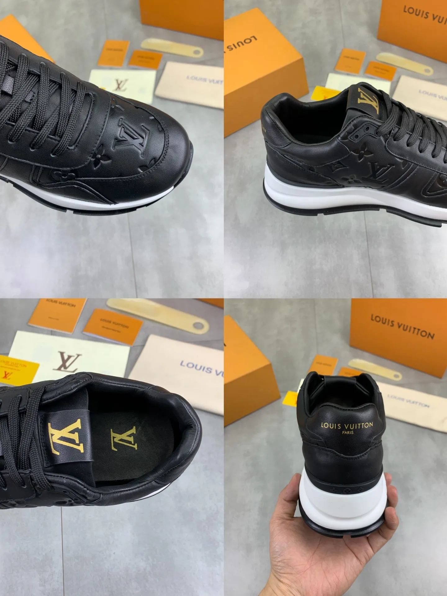 Factory price P820 💶 Top version [LOUIS VUITTON] counter series (original order) new style 🍀LV Louis Vuitton - top version LV classic high-top trendy shoes! Made of imported original craft calfskin, original breathable lining, and original wear-resistant, lightweight, high-end TPU outsole! High quality products! 3️⃣ colors available, size: men’s 39-44 (38 45 customized)